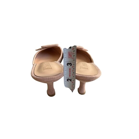 KMEIOO Pink Suede Buckle Kitten Heels Mules Size 7.5 - Picture 4 of 5